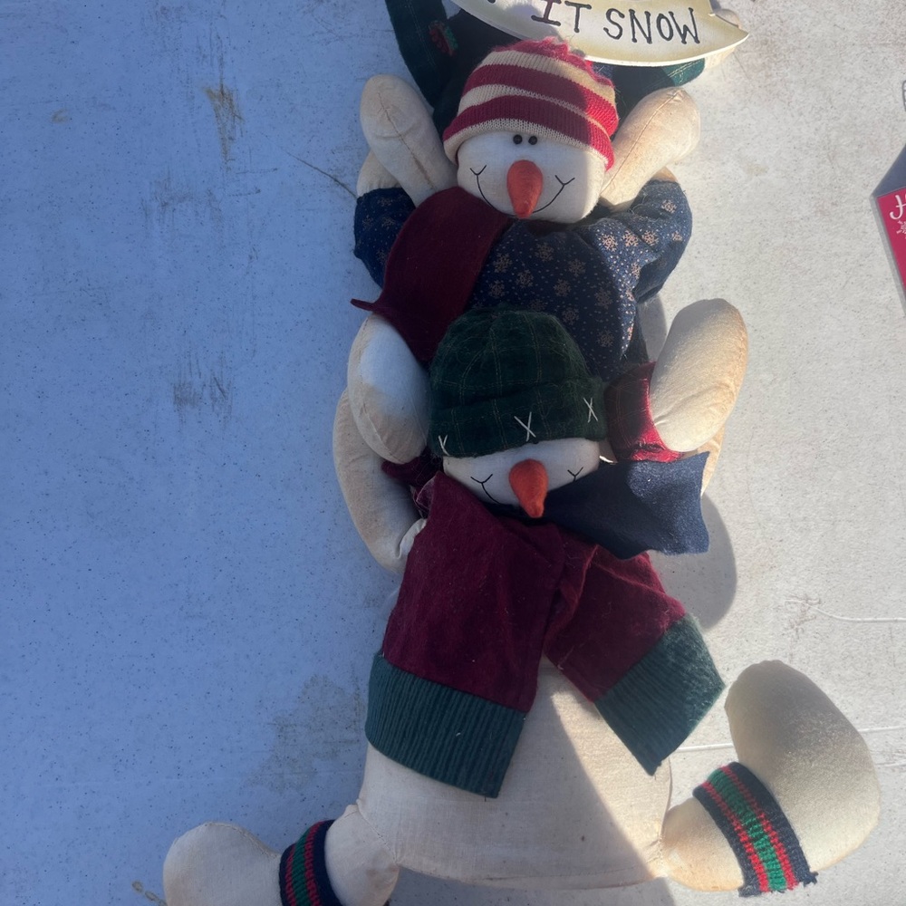 Festive Snowman Plush Decor Vintage